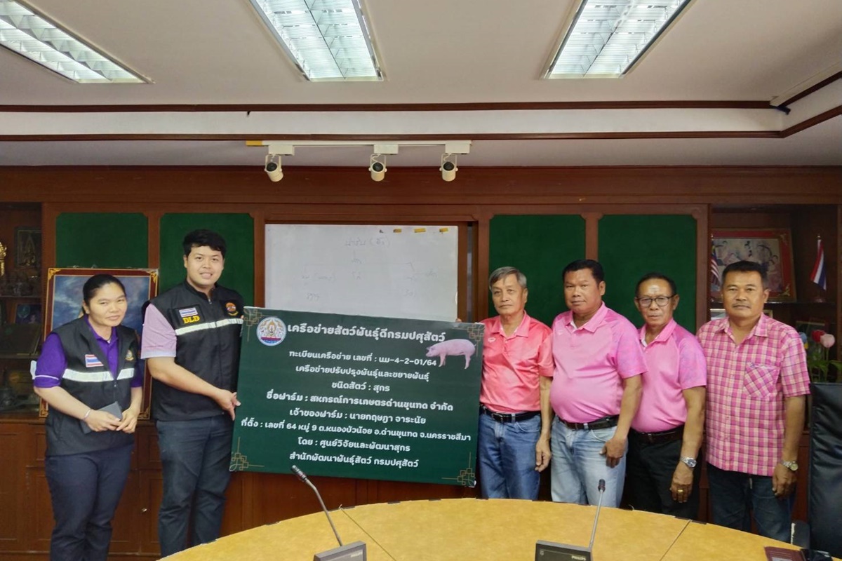 ศูนย์วิจัยและพัฒนาสุกร ดำเนินการติดตาม ตรวจเยี่ยมกิจกรรมเครือข่ายสัตว์พันธุ์ดีกรมปศสัตว์ 1/2568 (สหกรณ์การเกษตรด่านขุนทดจำกัด) ศูนย์วิจัยและพัฒนาสุกร ดำเนินการติดตาม ตรวจเยี่ยมกิจกรรมเครือข่ายสัตว์พันธุ์ดีกรมปศสัตว์ 1/2568 (สหกรณ์การเกษตรด่านขุนทดจำกัด)